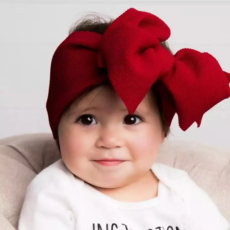 Подходит для всех новорожденных большой бант хлопок Радужный принт повязка на