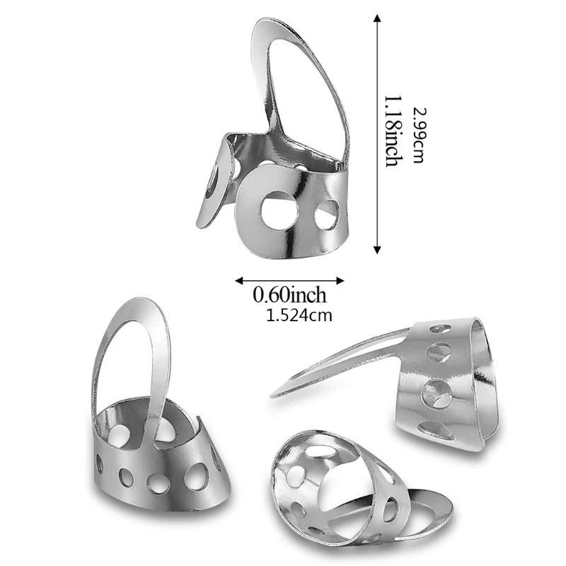 

A5KC 12 Pieces Adjustable Metal Finger Picks Fingerstyle Pick for Banjo Guitar Bass Plectrum