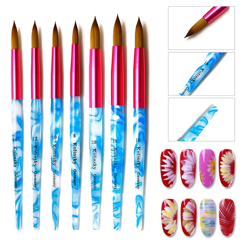 

Kolinsky Acrylic Nail Brush Good Quality Nail Art Mink Hair Brush Gel Builder Manicure Brush Drawing Tools DIY Nail Tools