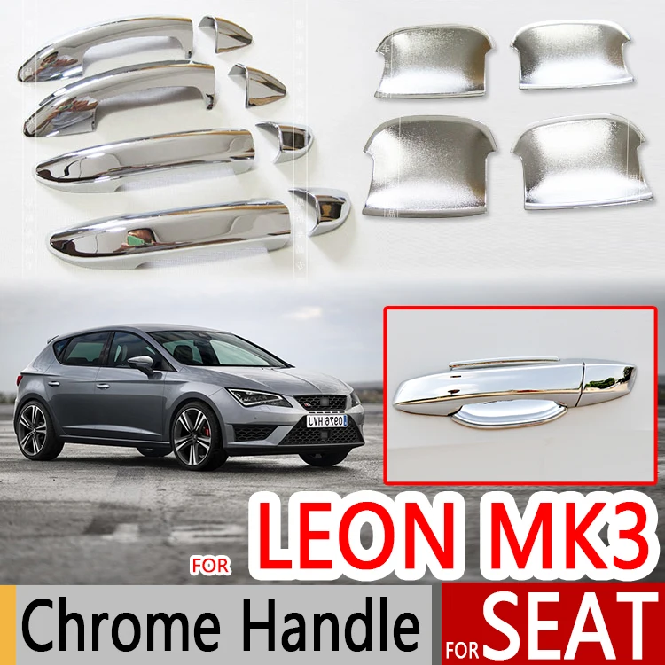 Хромированные накладки на дверные ручки для Seat Leon MK3 2013 2017 5F автомобильные