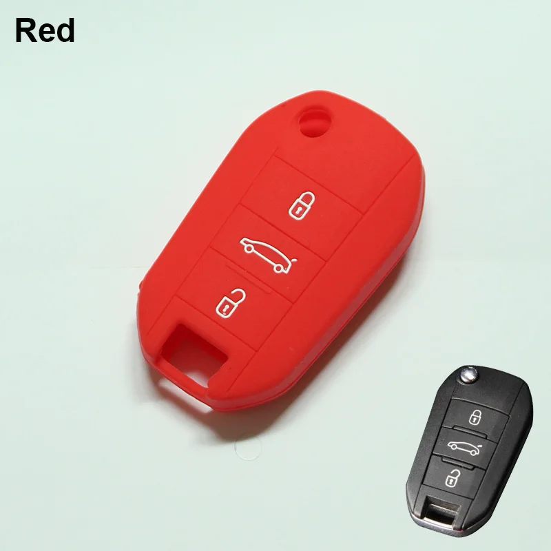 Складной силиконовый чехол для автомобильного ключа с 3 кнопками Peugeot 207 301 307 308 308S