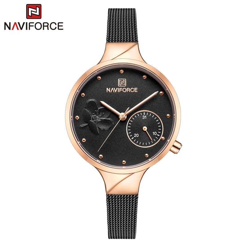 

NAVIFORCE Top Brand Women Watch Ladies Fashion Stainless Steel Quartz Wristwatch Female Casual Waterproof Clock Relogio Feminino