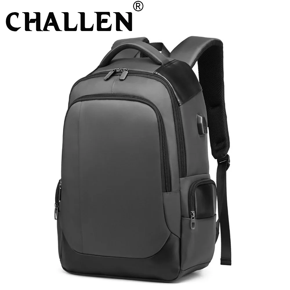 Мужской деловой вместительный рюкзак для ноутбука с USB многофункциональный из