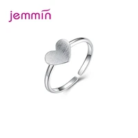 romantic love hearts open adjustable finger ring for women 925 sterling silver simple ring fine jewelry valentines gift