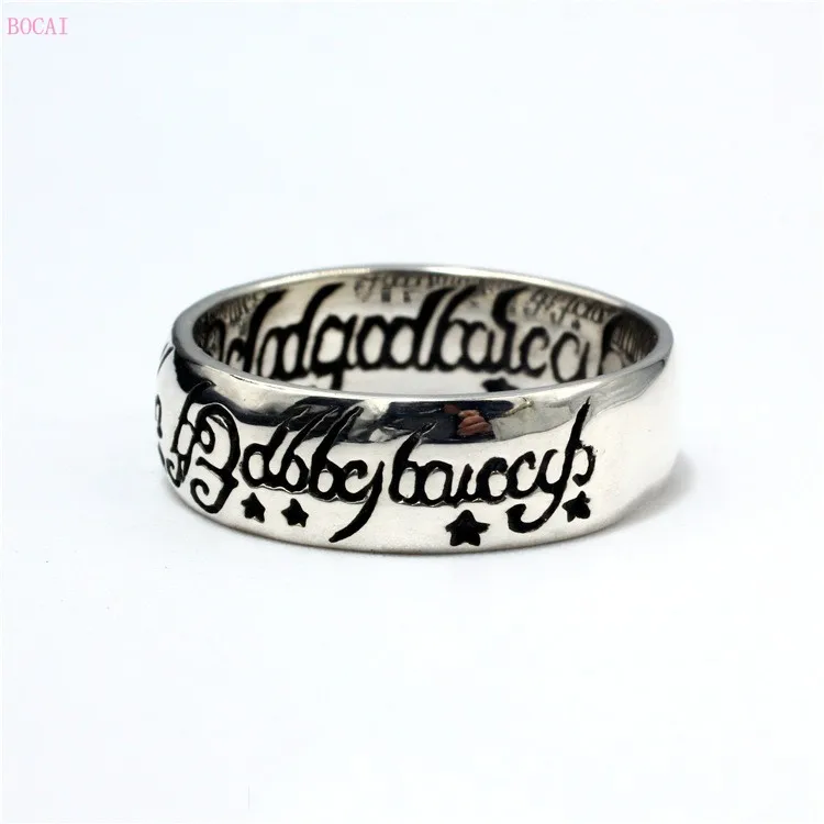 Кольцо King Ring S925 чистое серебро ручная реставрация пленка с надписью the lord ofe кольца модные указательный палец для мужчин и женщин