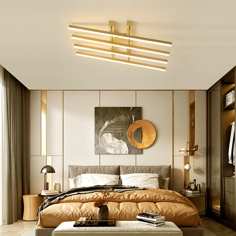 FKL современный светодиодный светильник скандинавские золотые линии можно