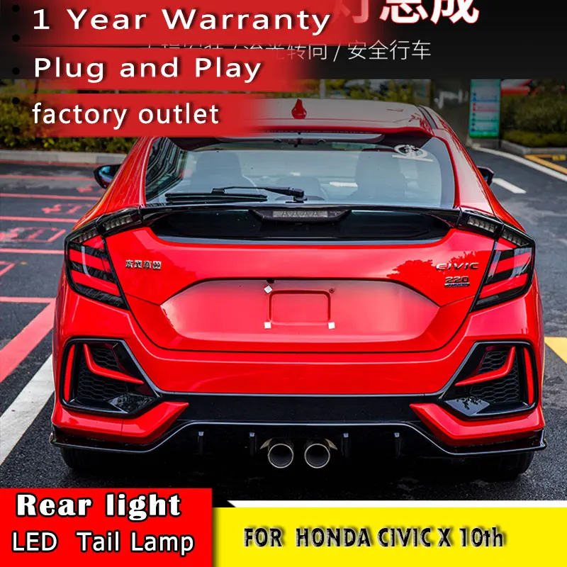 

New for HONDA CIVIC X 10th Hatchback LED tail light CIVIC LED Rear Lamp DRL+Brake Trunk LIGH Car Styling