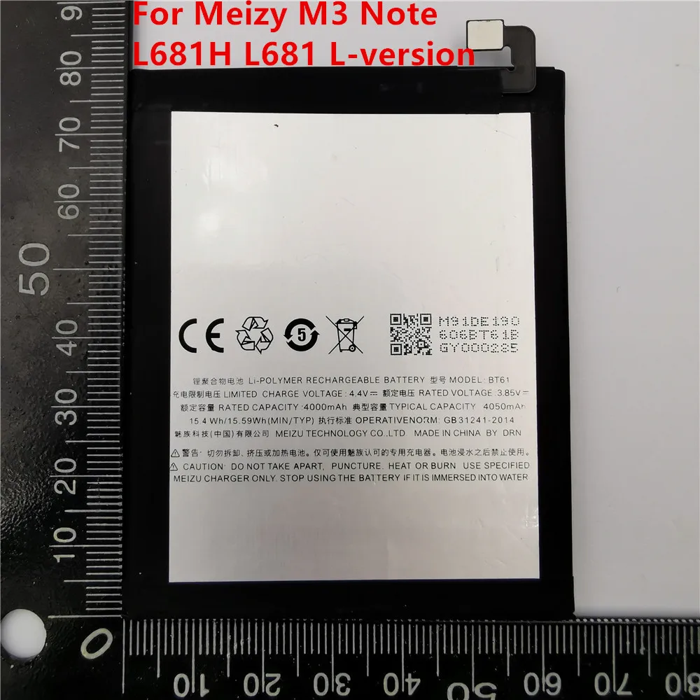 Запасные аккумуляторы для Meizu Meizy M3 Note L681H L681 4000 мАч | Мобильные телефоны и