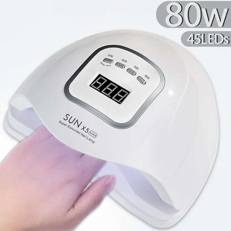 

UV LED Nail Lamp Manicure 80W Nail Dryer For All Nail Gel Polish Ice Lamp With LCD Display For Professional Nail Art Tool