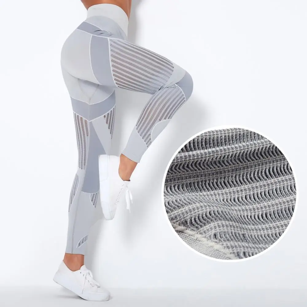 

Yoga Pants Women Seamless Leggings For Fitness Workout Push Up Sport Pants Breathable Hollow Mesh Hollow Out Gym Leggings Women