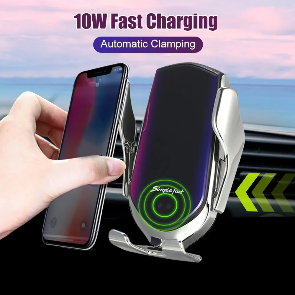 360°Automatic Qi Wireless Car Charging Charger Mount Clamping Phone Holder Usb Samsung | Компьютеры и офис