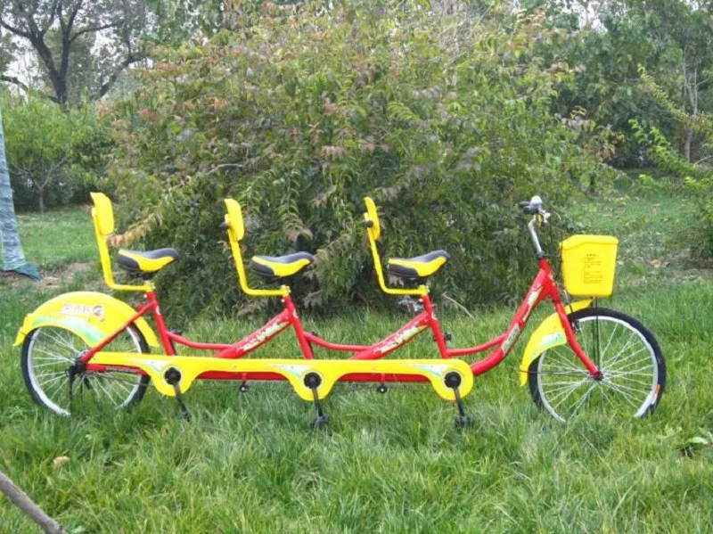 2pcs/lot Pedal Three Person Lovers Surrey Bikes Adult Tourist Road Tandem Sightseeing Bicycle | Бытовая техника