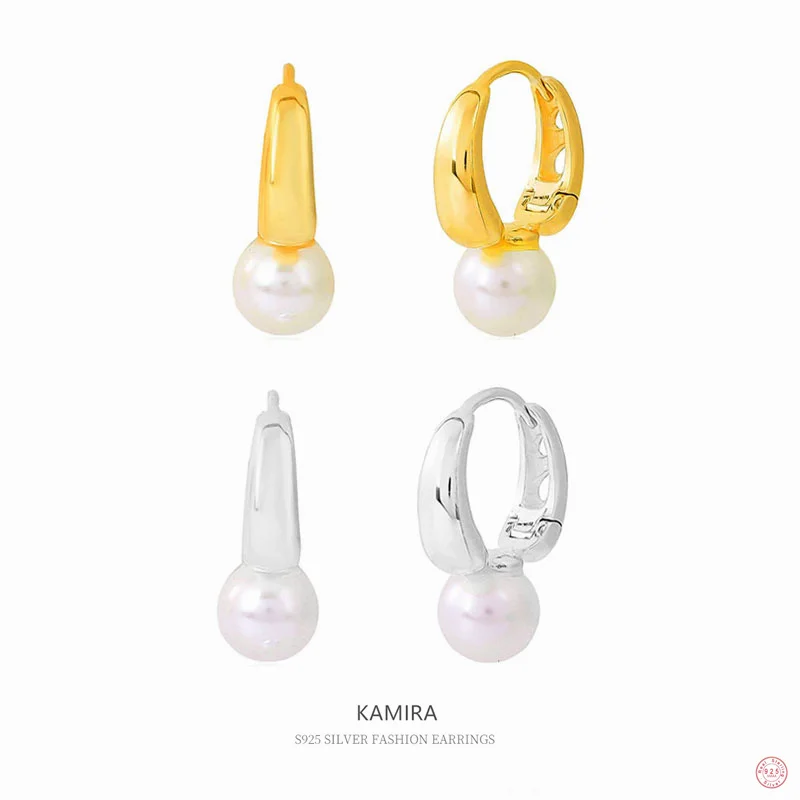 

Женские серьги-капельки с жемчугом KAMIRA, милые и простые серьги из стерлингового серебра 925 пробы в Корейском стиле, украшения для подростков...