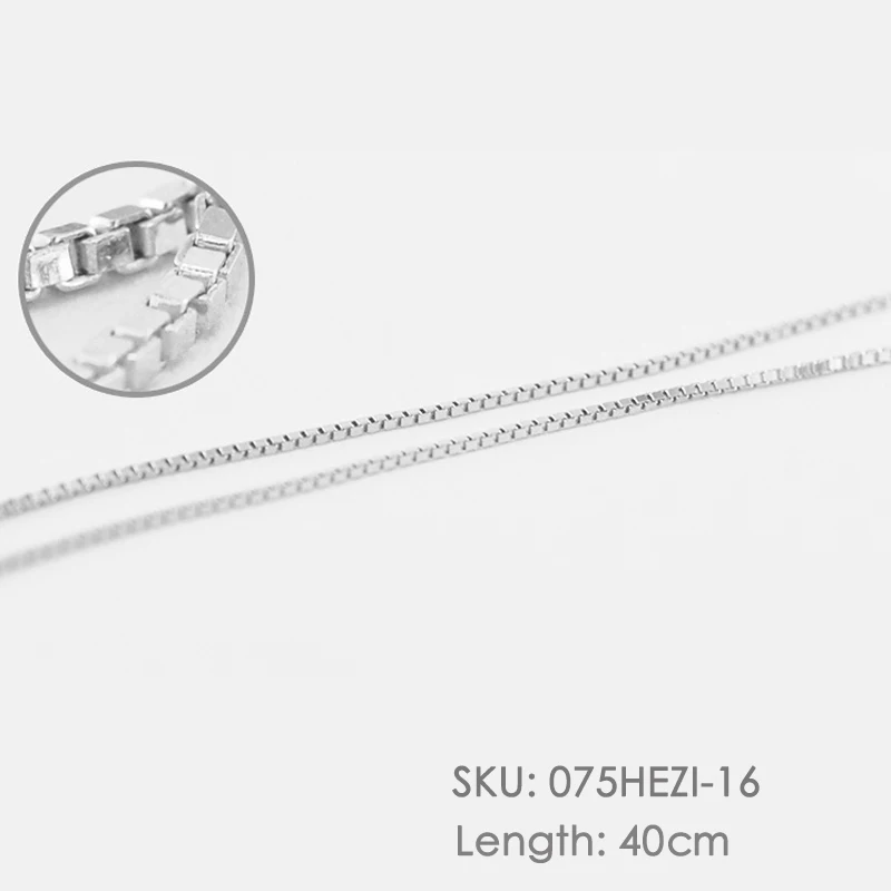 GEM'S балетная Классическая Базовая цепочка из чистого серебра 925 пробы, ожерелье на цепочке 40 см 45 см 50 см, хорошее ювелирное изделие, модное ожерелье с подвеской - Цвет камня: 075HEZI-16
