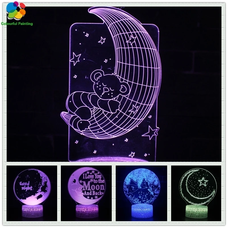 Двенадцать созвездий спокойной ночи Луны солнце звезда арт 3D светодиодный