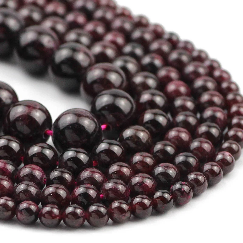 Бусины-разделители из натурального граната 4/6/8/10 мм