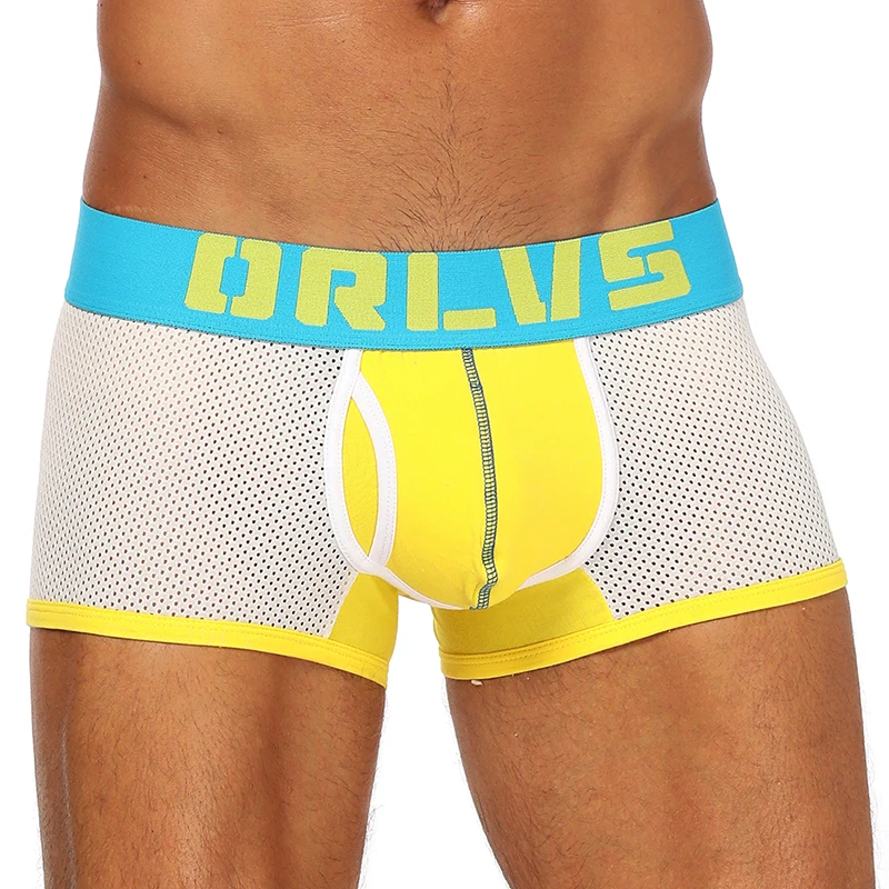 ORLVS, фирменное Мужское нижнее белье, мужские боксеры, сетка, дышащие, cueca, боксеры, masculina, мужские трусы, боксеры, шорты, удобные трусики