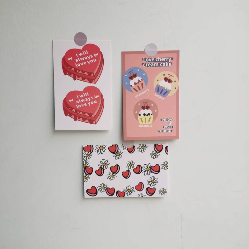 Поздравительная открытка с надписью Love торт в Корейском стиле 9