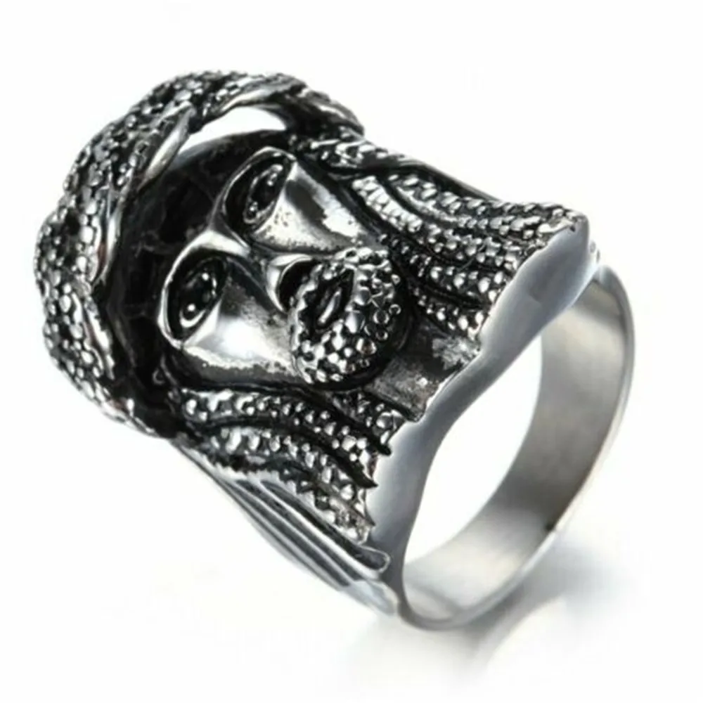 

Mens Christian Jesus Head Face Ring For Men Stainless Steel Size 8-15