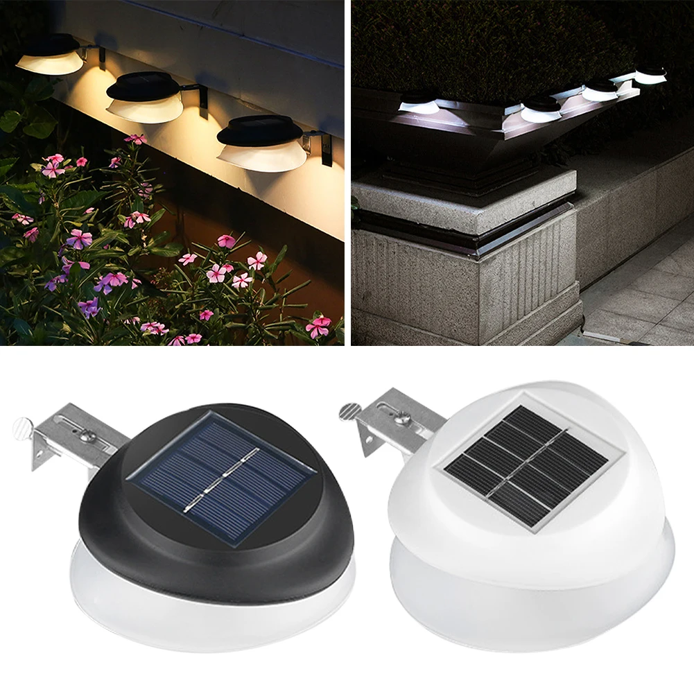 

4pcs Waterproof 9 LED Fence Lamp Villa Patio Pathway Deck Driveway Super Bright Outdoor Garden Wall Mount Solar Gutter Light