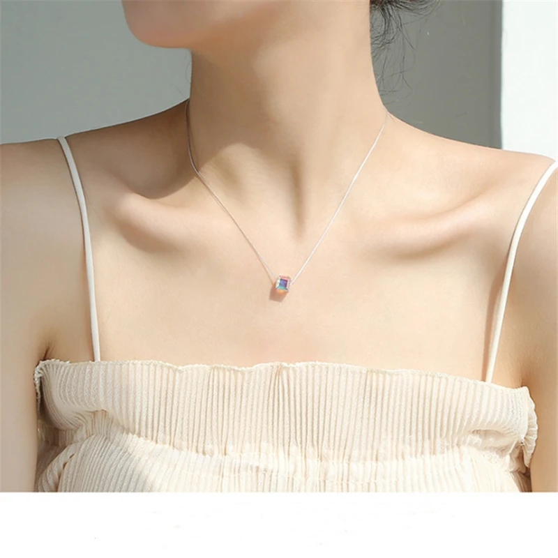 Кубик сладкий сахар квадратные корейские модные ожерелья тибетское серебро Бохо