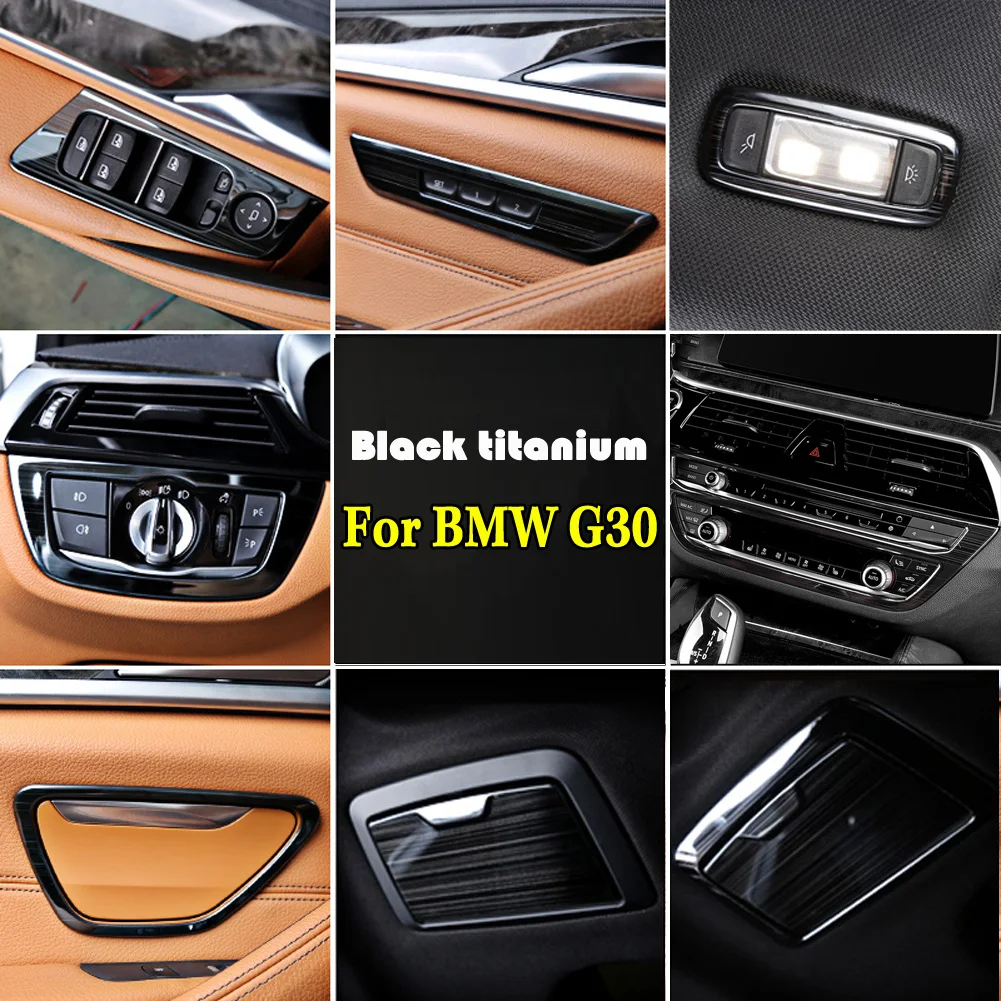 

For BMW 5 Series G30 2017 2018 2019 2020 2021 304 Stainless Steel Car Accessories Door Seat Window Glass Lift Button Cover Trim