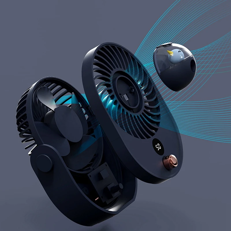 

Hot TOD-Portable Misting Fan Spray Desktop Fan Humidifier Cooling USB Rechargeable Multiple Speeds Handheld Fans