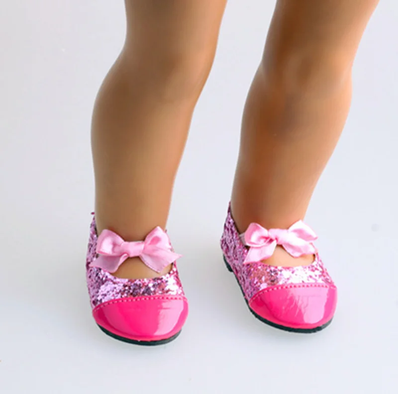 Яркая кожаная кукла обувь с бантом для американских 18 дюймовых кукол девочек и 43
