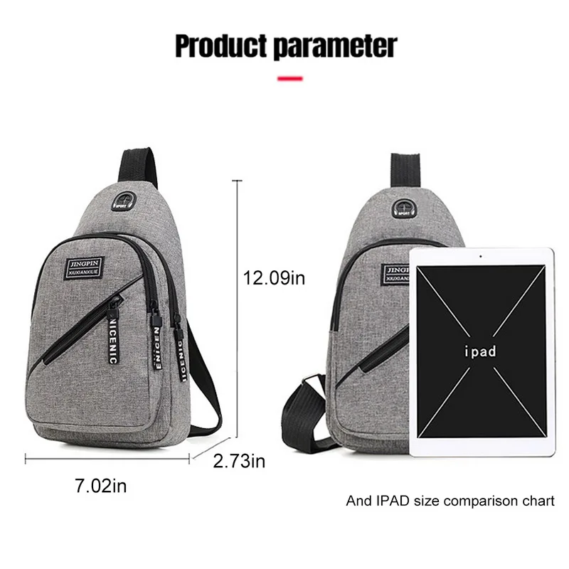 

Men Shoulder Bags Travel Crossbody School Waist Bag Zipped Outdoor Sports Trip Unisex Ladies Pack Large Messengers Bag Casual
