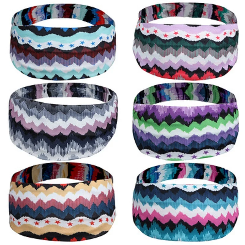 

1pc Wash Face Hair Holder Women Girl Printing Elastic Yoga Sports Antiperspirant Headband Bandage Hairband Hair Accessories