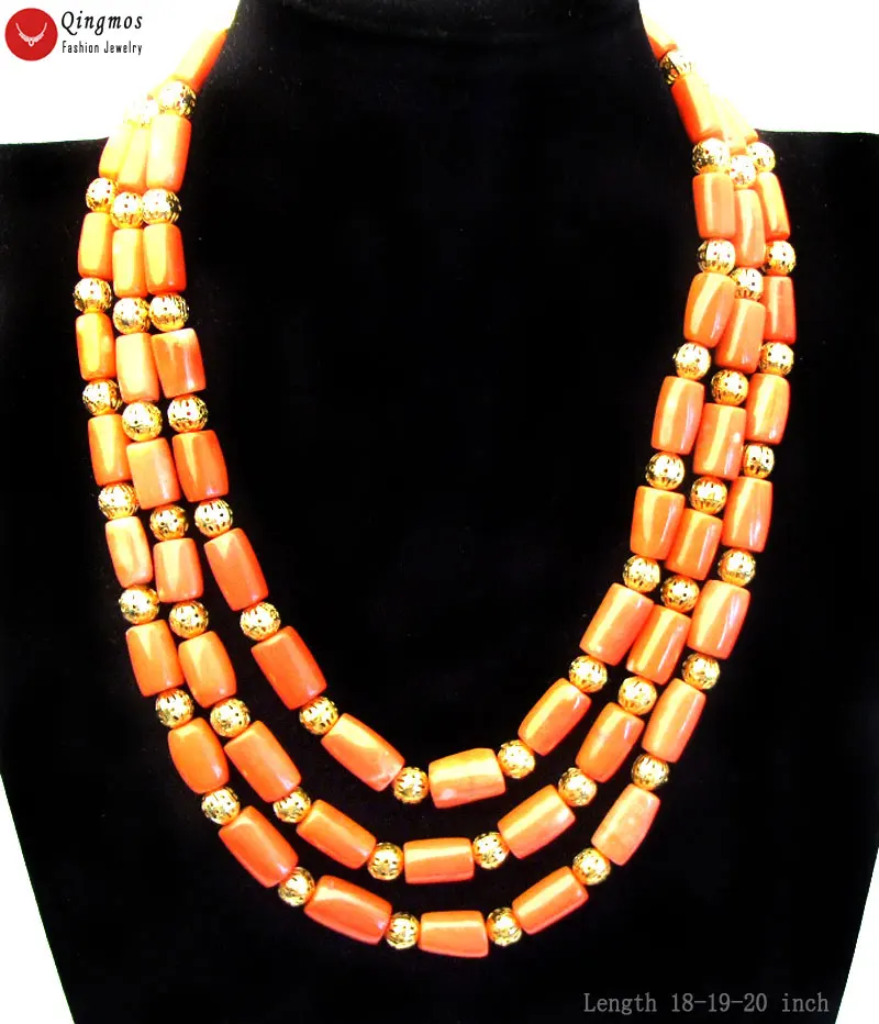 Ожерелье женское из 3 нитей длиной 18 20 дюймов 10 11 мм|natural coral|beads naturalbeads coral |