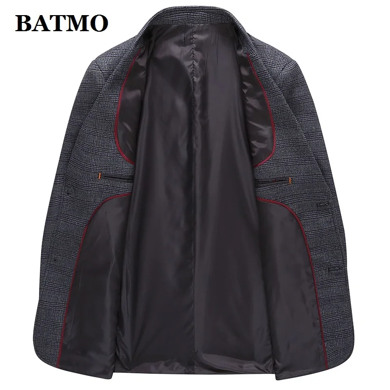 BATMO 2020 Новое поступление весенний Повседневный Серый блейзер в клетку для мужчин