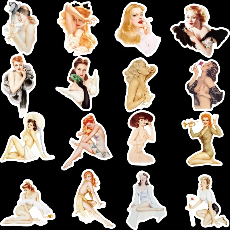 50 шт./компл. Ретро пикантные Красота Девочек ПВХ наклейки на ноутбук Скрапбукинг