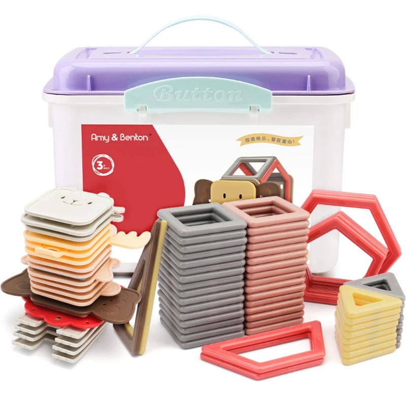 

Animal Magnetic Stacking Block Color Recognition Logical Building Skill Training Preschool Education Puzzle Toddler Gift