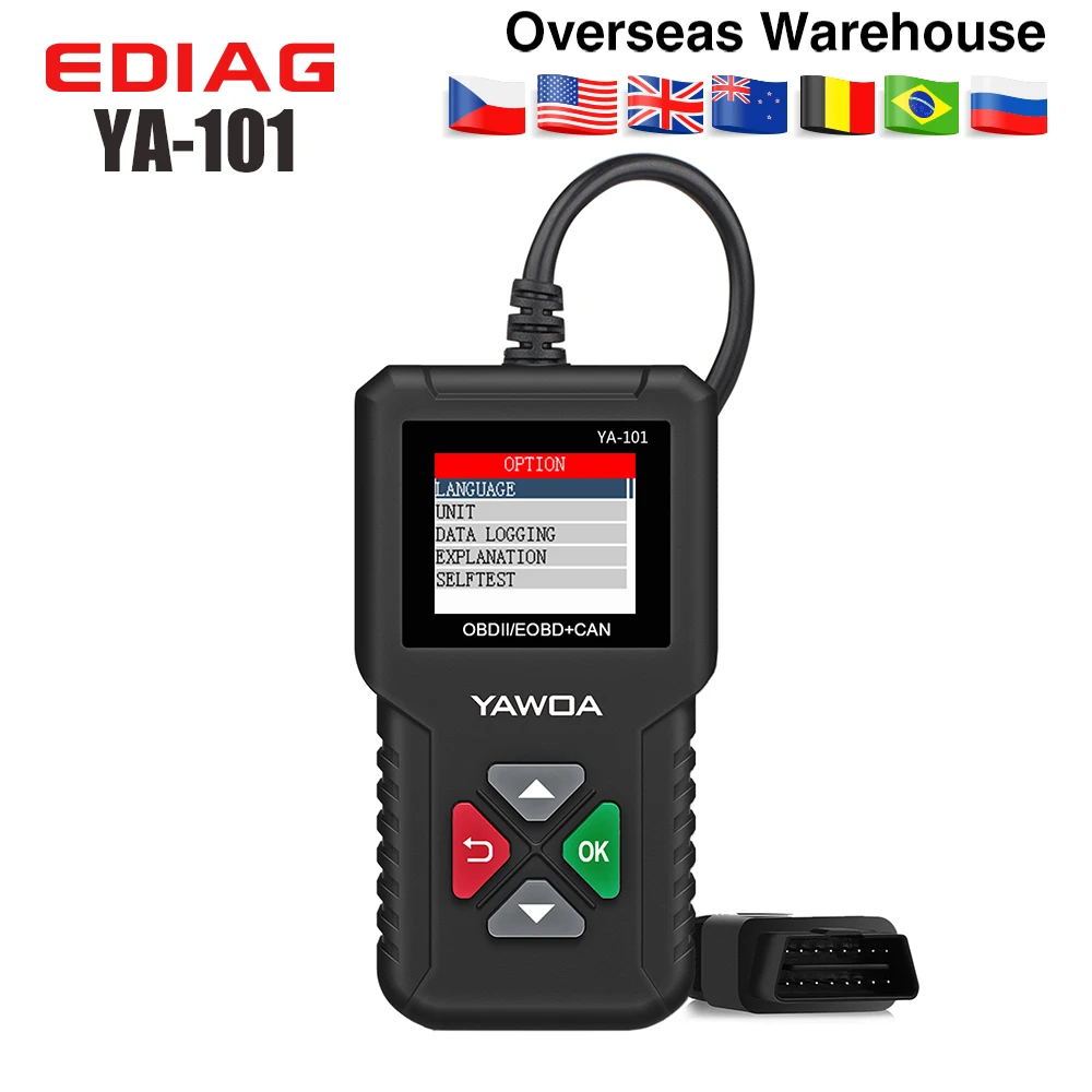 Считыватель кодов YAWOA YA101 OBD2 EOBD инструмент для диагностики автомобиля
