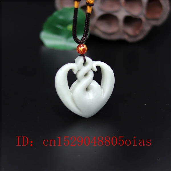 Натуральный белый китайский нефритовый кулон в виде сердца ожерелье модное