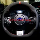 Чехол на руль для Subaru BRZ new Forester XV new Outback LEVORG Legacy WRX DIY кожаный замшевый автомобильный чехол с имитацией Скользкого рулевого колеса