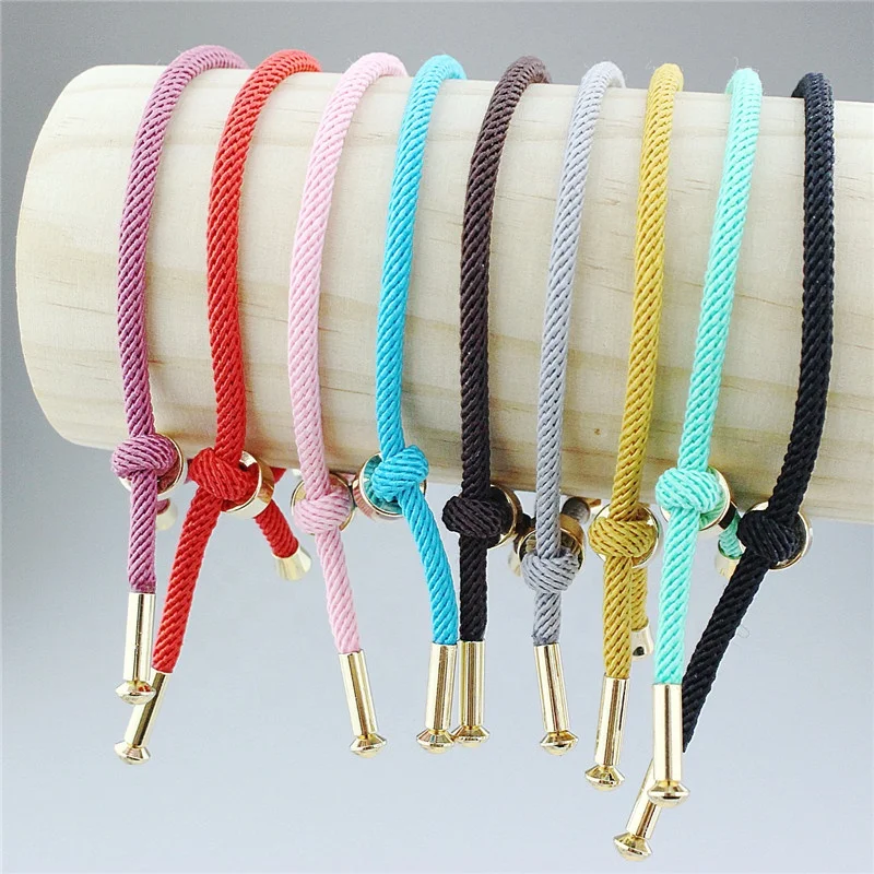 20 шт./лот новый дизайн регулируемый веревочный браслет многоцветный для женщин