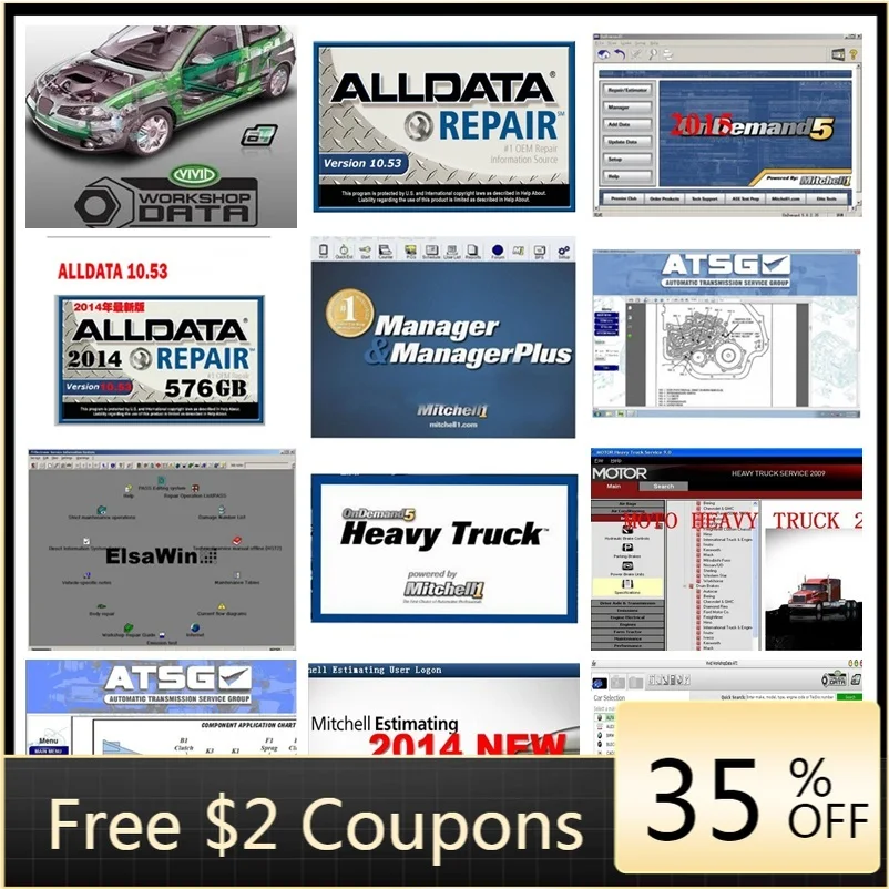 High quality Alldata 10.53 Mit//chell OD5 software all data mit//chell heavy truck U.ltraMate Elsawin Vivid ATSG 51 in 1tb HDD | Автомобили