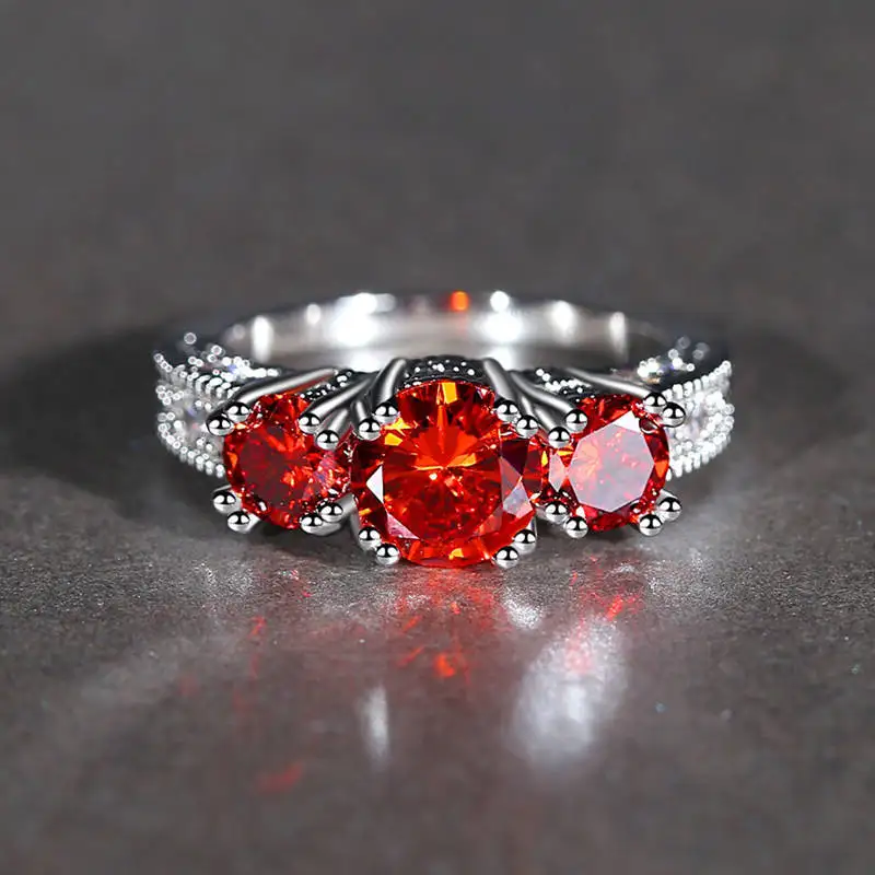 Высокое качество CZ кольца красный синий Розовое золото Цвет Кристалл для женщин