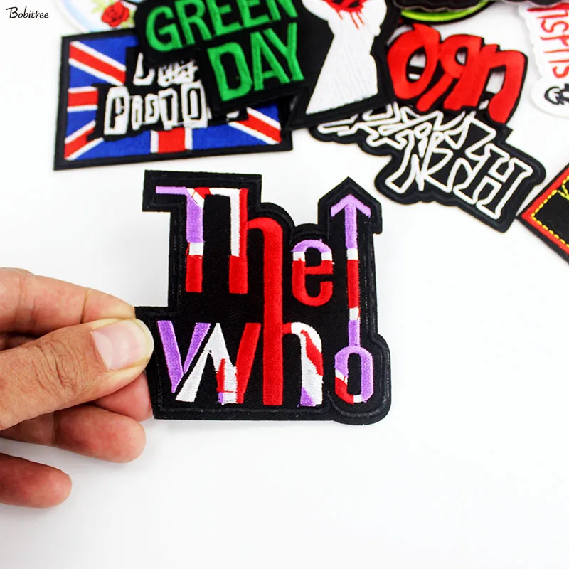 Fashion Punk Rock Music Embroidered Patches Badges iron on for clothing stripes clothes Patch Stickers 20 pcs a lot | Дом и сад