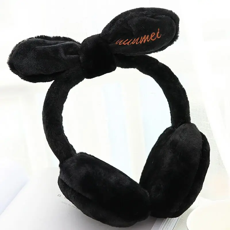 

Big size winter warm faux rabbit fur earmuff warm female men winter fake fur pom pom earmuff ear protect cute fluffy earmuff
