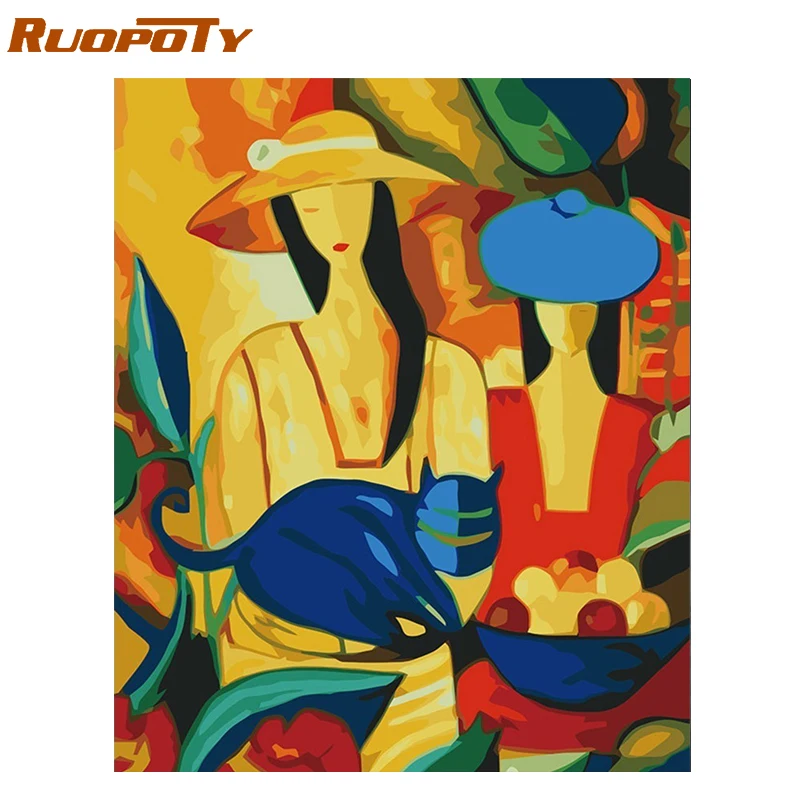 RUOPOTY Diy рамка для рисования по номерам рисунок картина настенное искусство холст