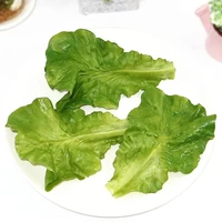 10pcslot simulation green lettuce leaves pvc material fake vegetable model kids pretend play kitchen toys artificial foods