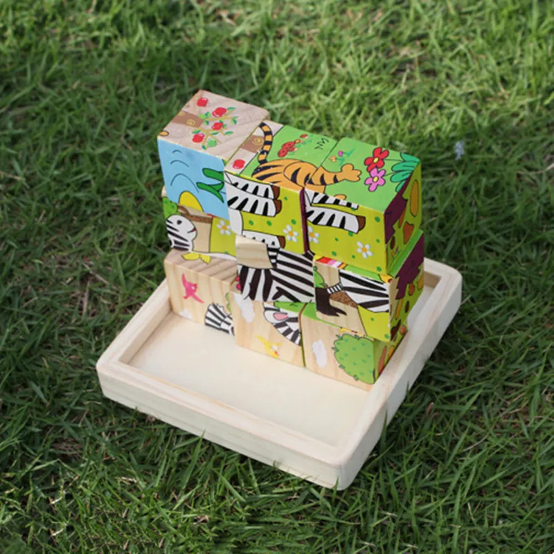 Деревянный поддон детский деревянный блок с изображением шестисторонней