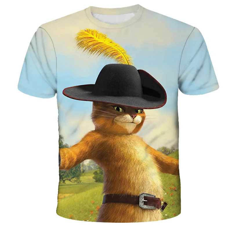 

4-14T shrek t shirt Boys Funny T-shirts Hip Hop Clothes Short Sleeve Street 3d Printing Tshirt Kids Clothes 2020 Summer New tops