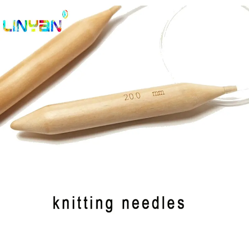 2 шт. 20 мм инструменты для игл круговые бамбуковые вязания толстых швейных