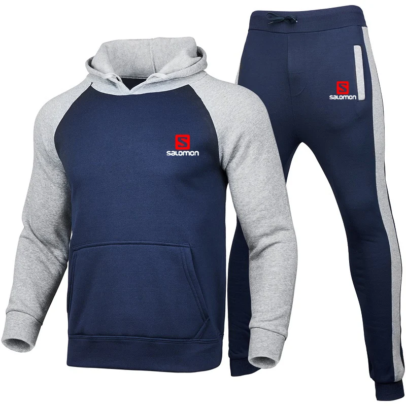 

S sportswear men's fashion suit hooded printed shirt casual spring and autumn sports suit men's sportswear 2-piece set