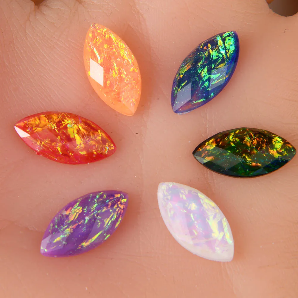 

BOLIAO 20Pcs 9mm*18mm Marquise Shape Resin Flat Back Glue on Appliques/Wedding/Home Holiday Decoration Craft DIY R261