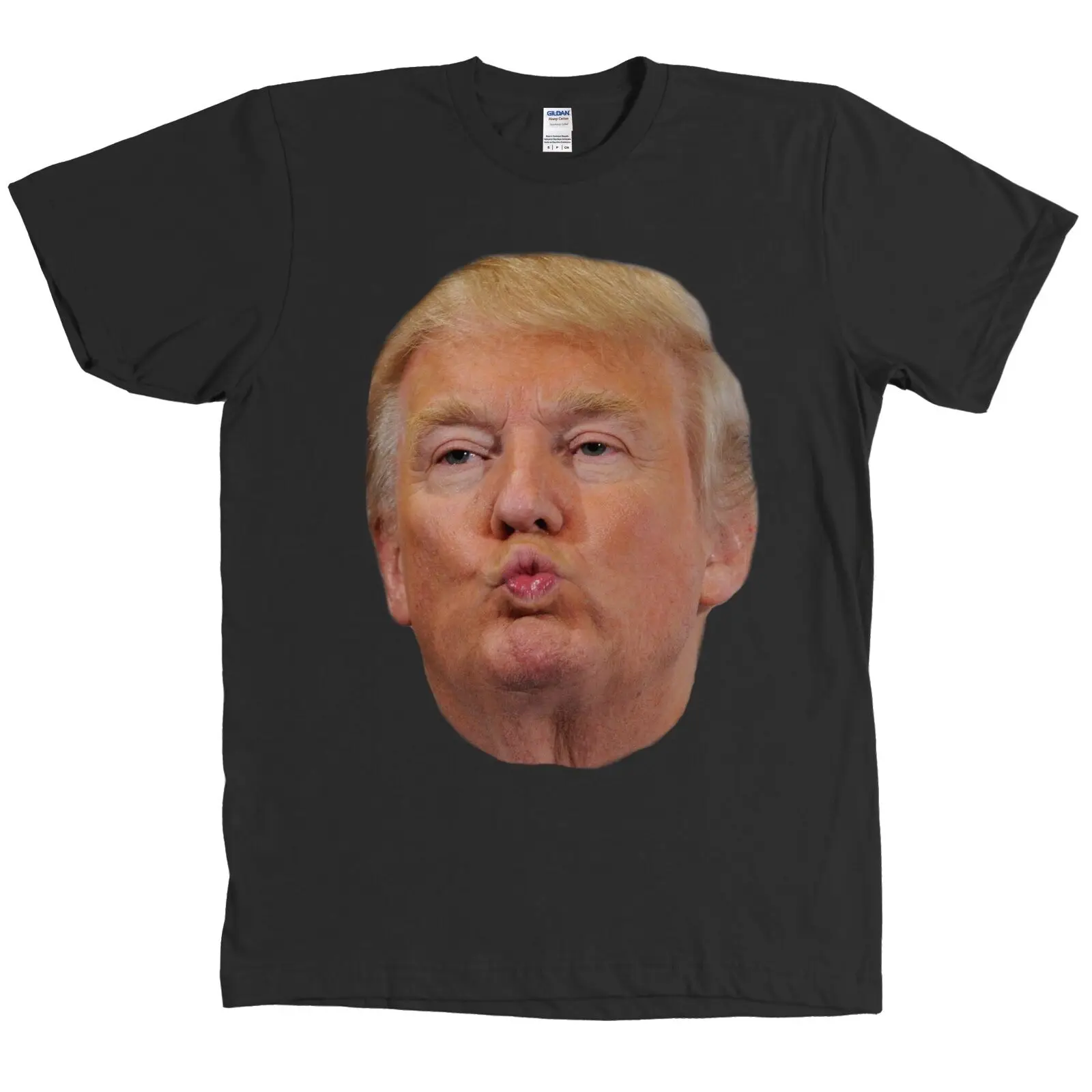 Футболка с надписью Дональд Трамп забавная черная футболка Kissy лицом и губами